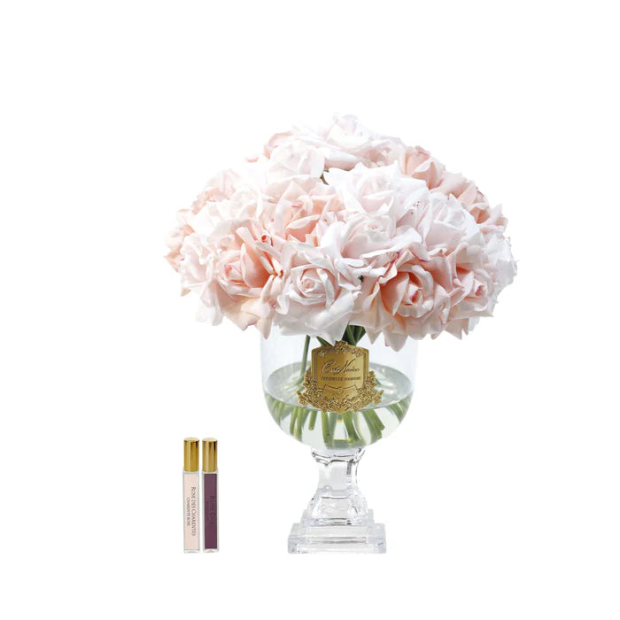 Versailles French Rose Bouquet - Mixed Pink with Gold Badge - VRB14