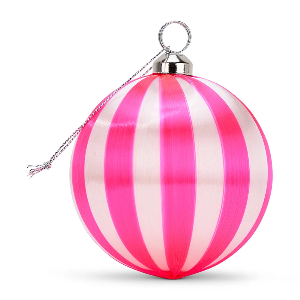 Annabel Trends - Large xmas Bauble Pink & White