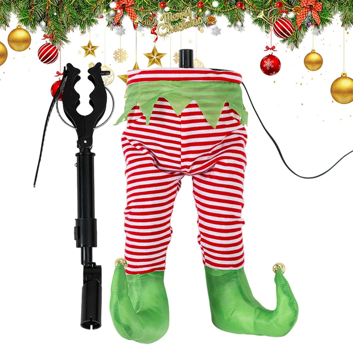 Kicking Elf Legs Tree Decoration