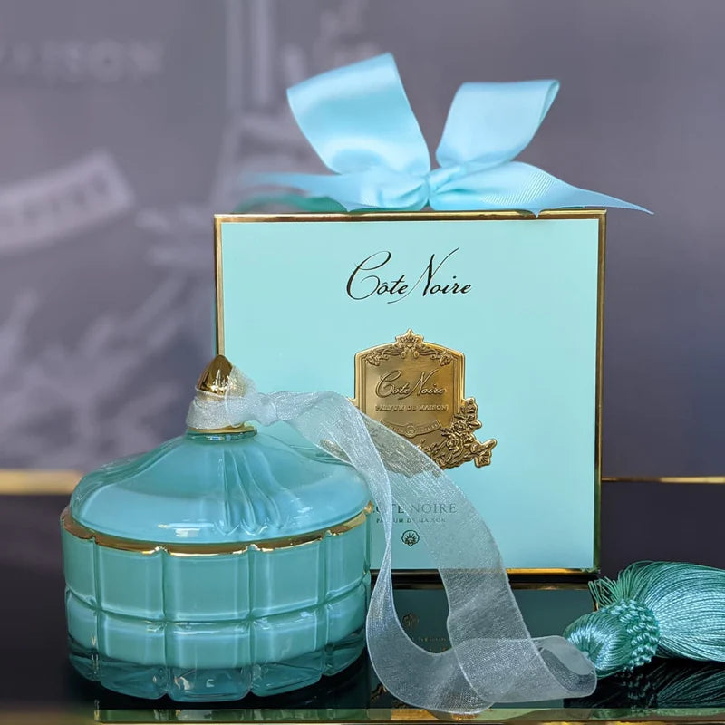 Art Deco Candle - Tiffany Blue &amp; Gold - Persian Lime - GML45001