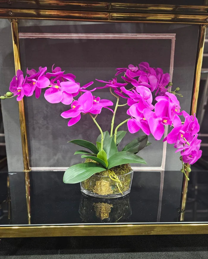 Orchid Bouquet - Fuchsia &amp; Gold Badge - OOV09