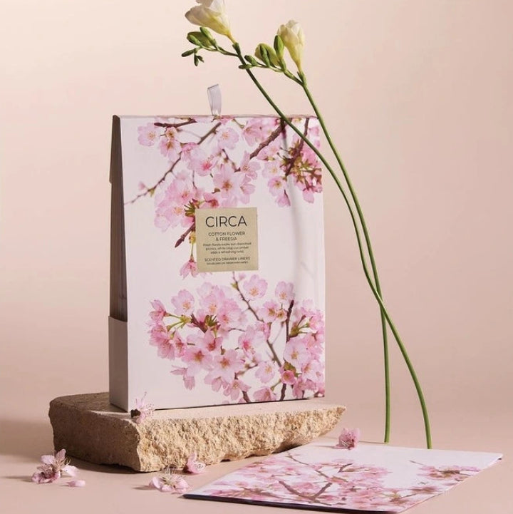 Cotton Flower & Freesia Drawer Liners 6 pack