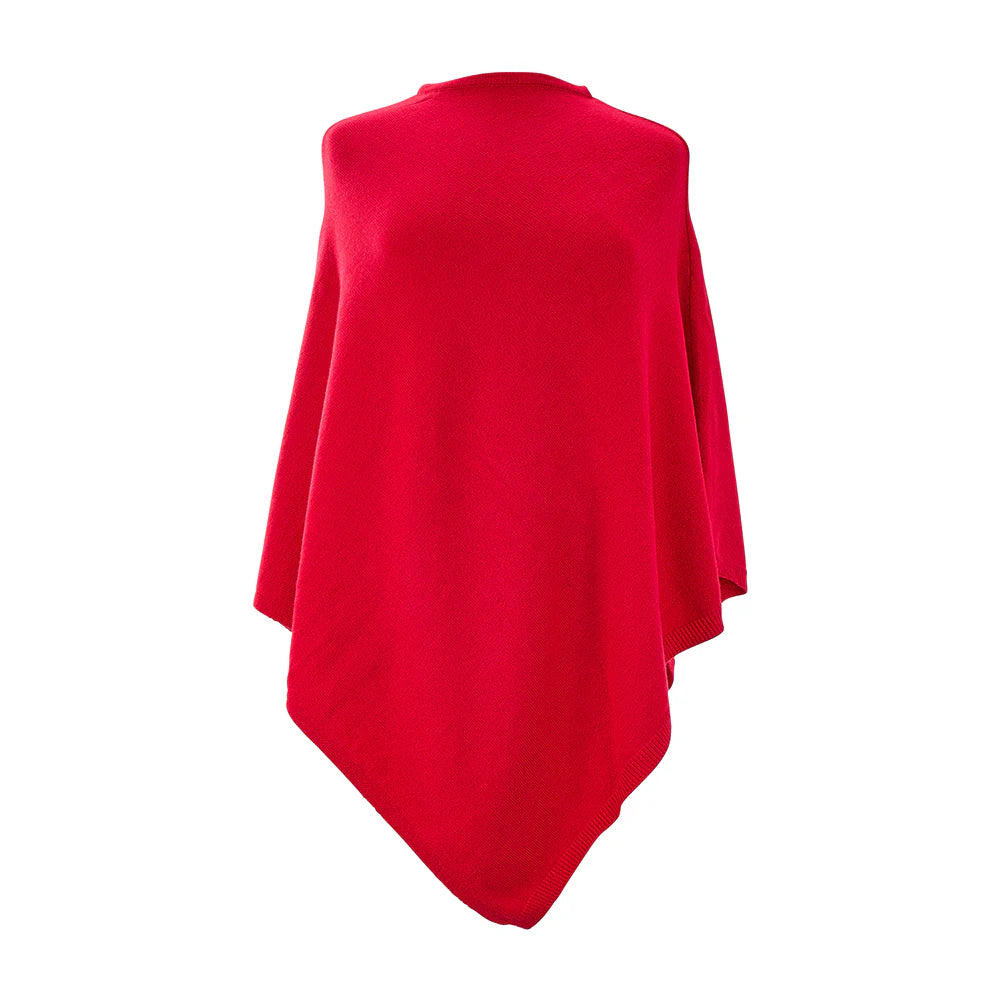 Knit Poncho Cherry