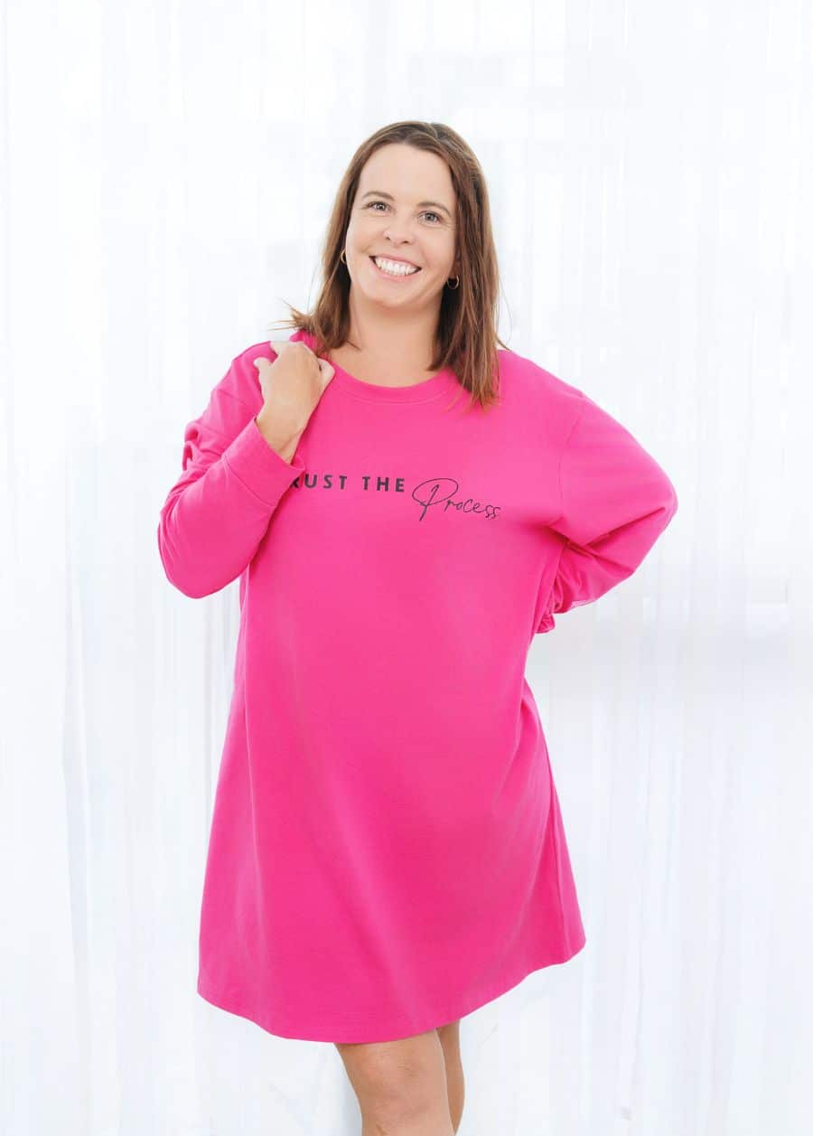 Long Sleeve T-Shirt Dress – Round neck