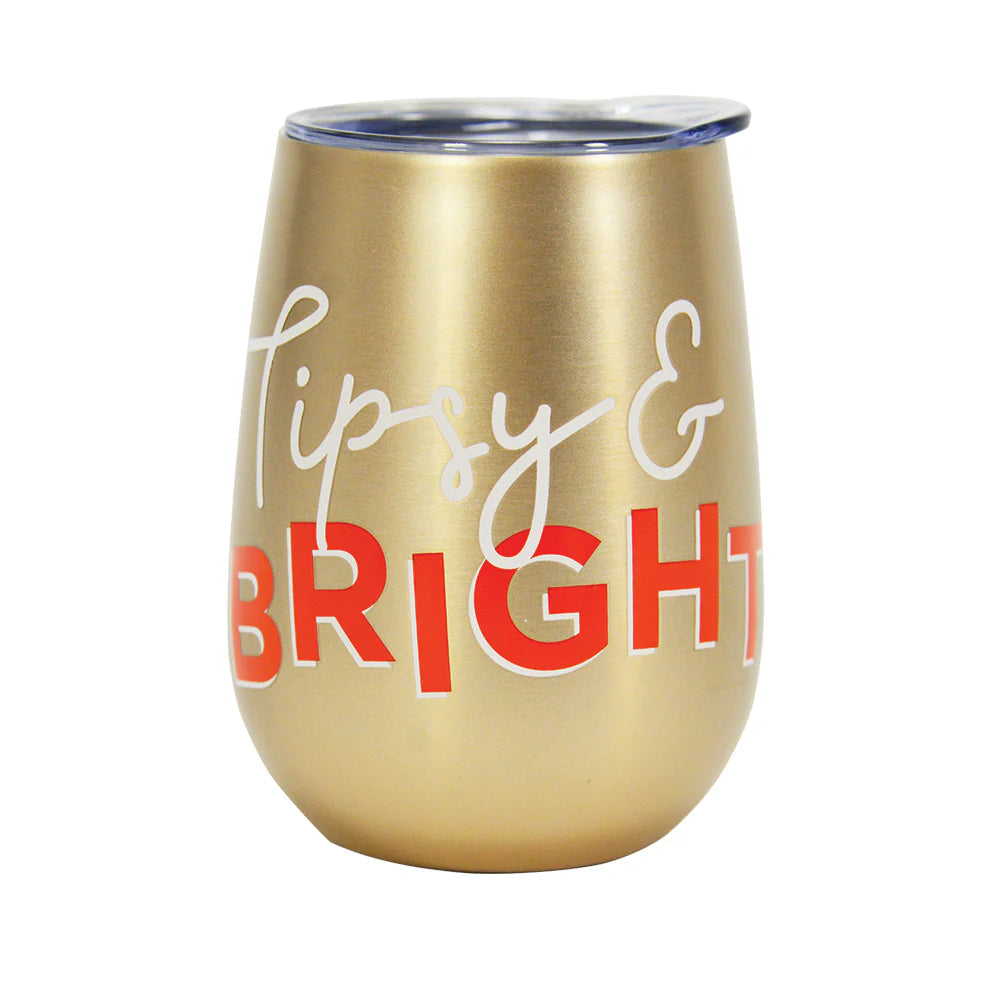 Wine Tumbler - Double Walled - Tipsy & Bright
