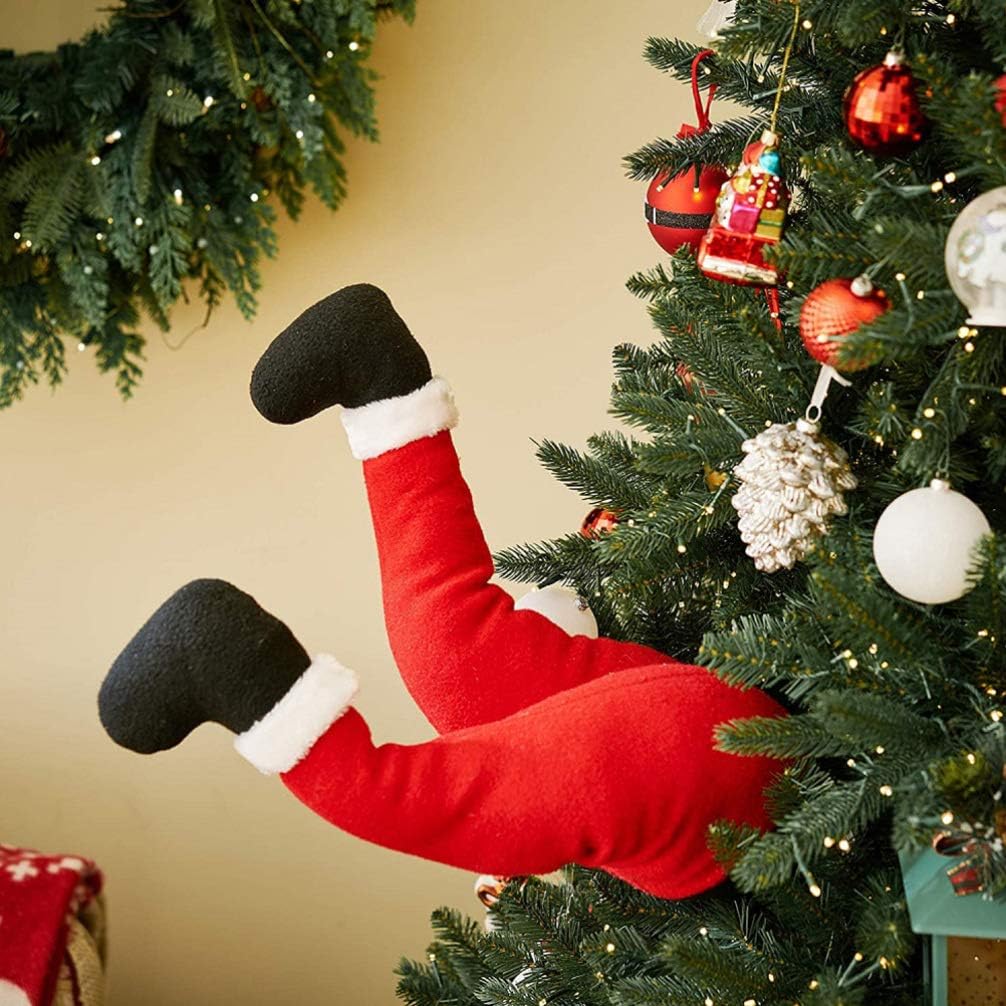Kicking Santa Legs Christmas Tree Decoration