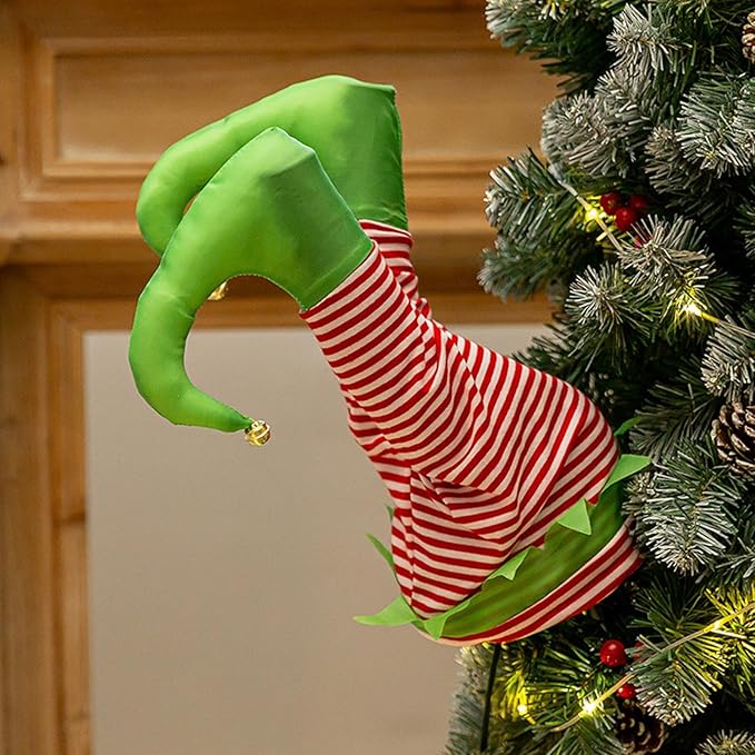 Kicking Elf Legs Tree Decoration