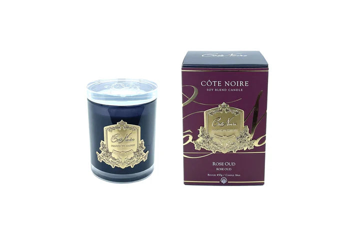 Dark Vessel with Gold Badge - Rose Oud