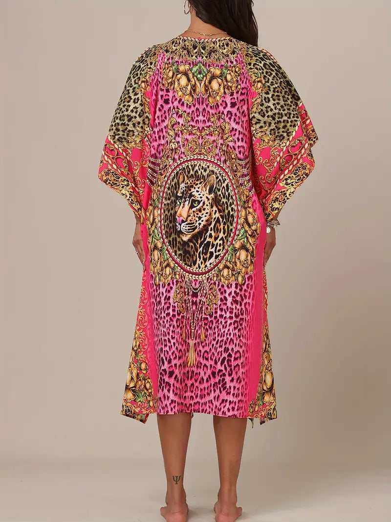 Pink Bohemian Women&#39;s Kaftan Dress
