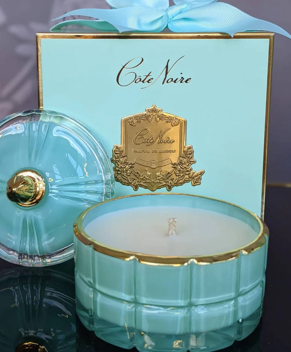 Art Deco Candle - Tiffany Blue &amp; Gold - Persian Lime - GML45001