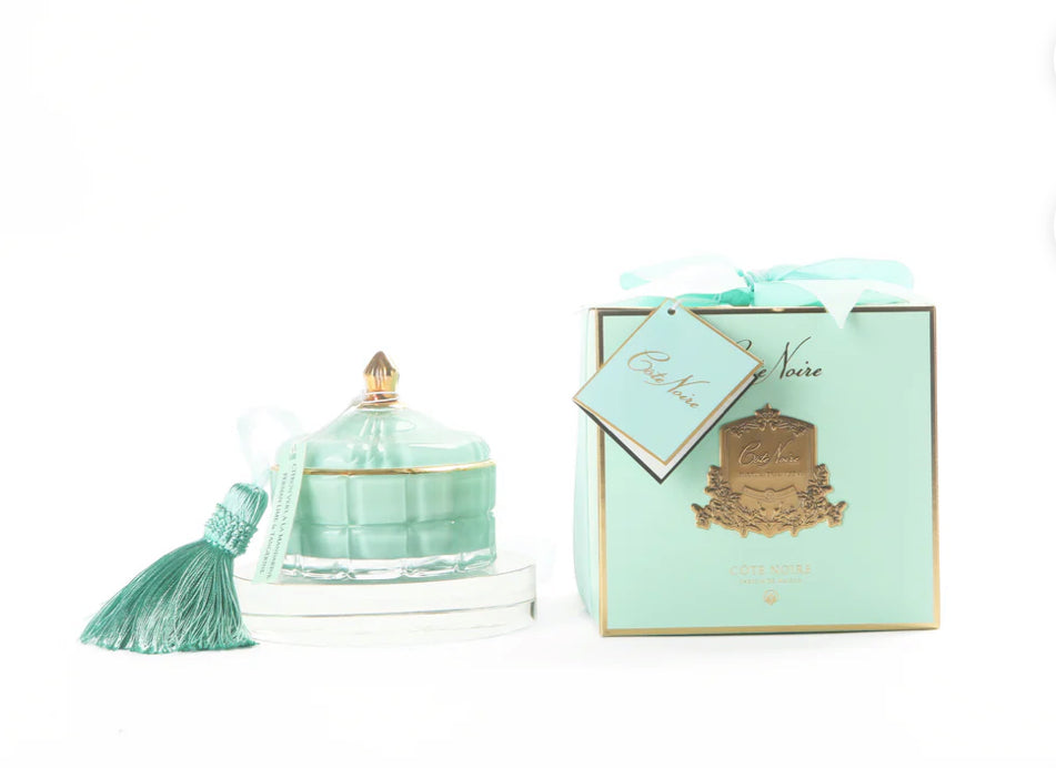 Art Deco Candle - Tiffany Blue &amp; Gold - Persian Lime - GML45001