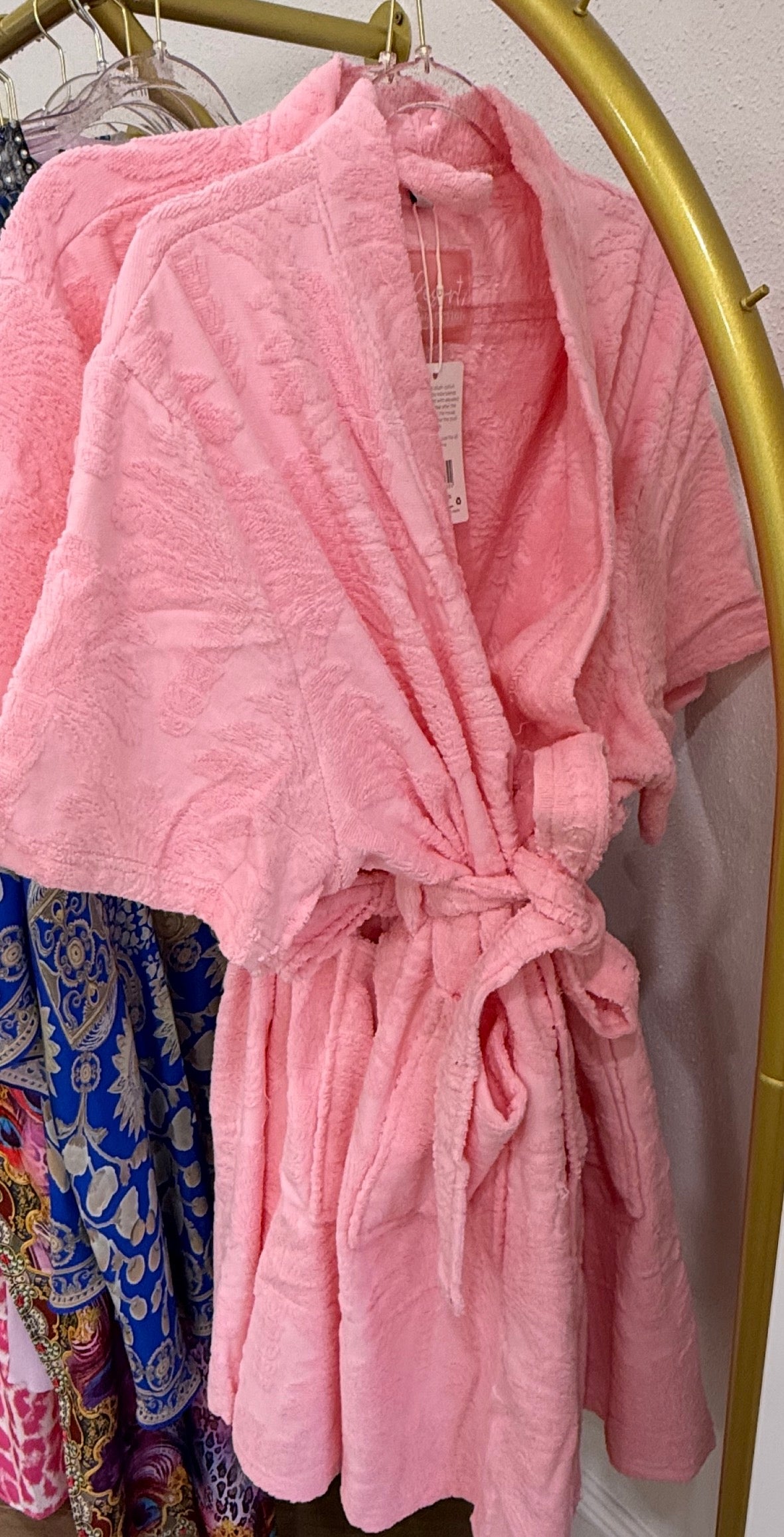 RESORT ROBE - PINK PALM ONE SIZE