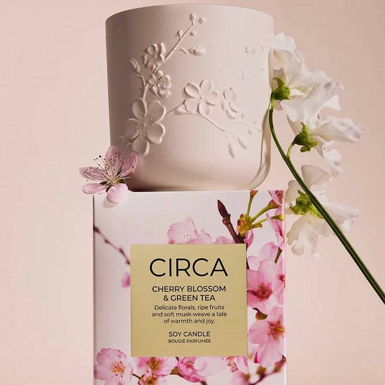 CHERRY BLOSSOM & GREEN TEA SOY CANDLE 300g by Circa
