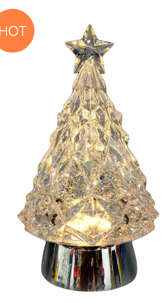LED Water Globe Tree - SILVER