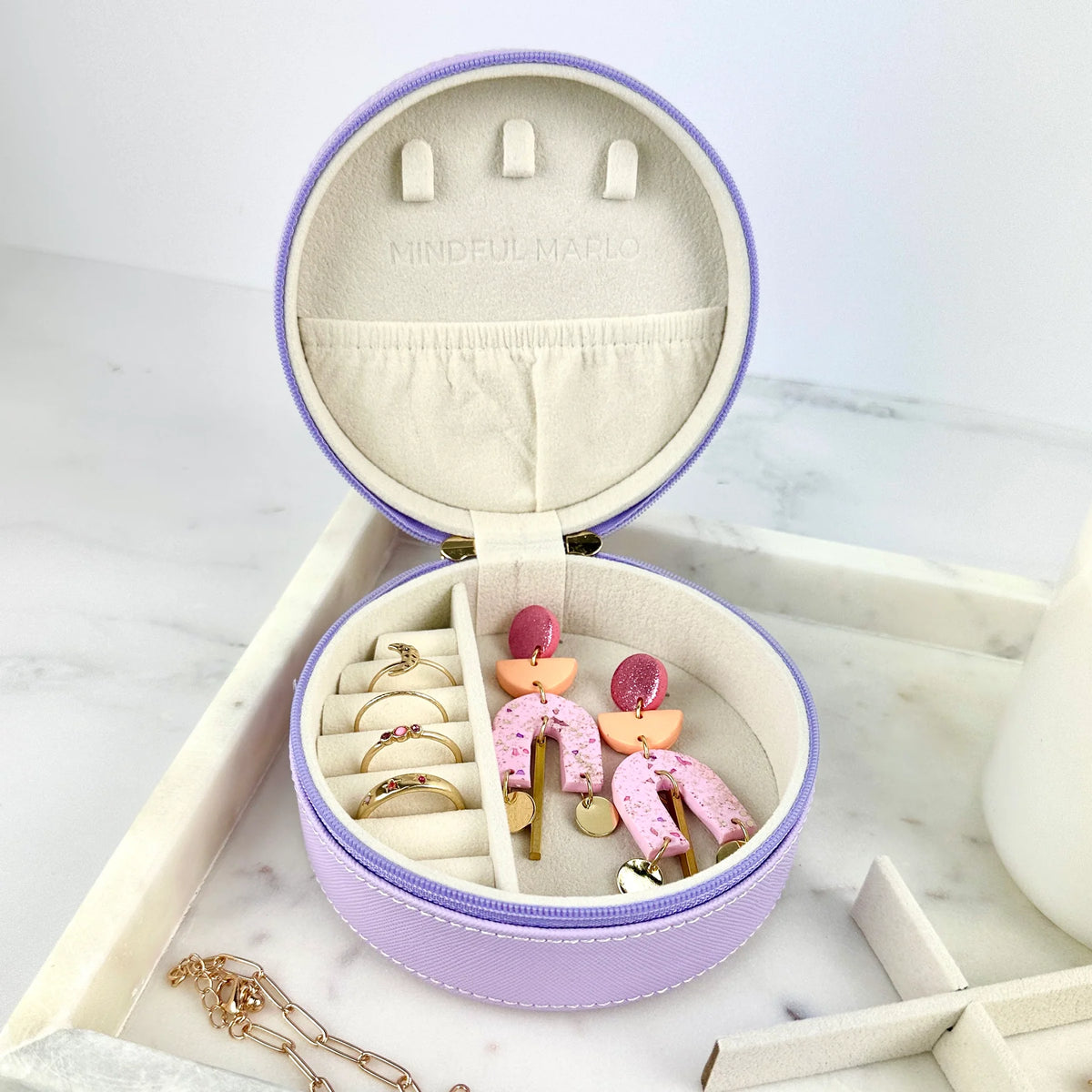 Mindful Marlo - Small Jewellery Case - Violet