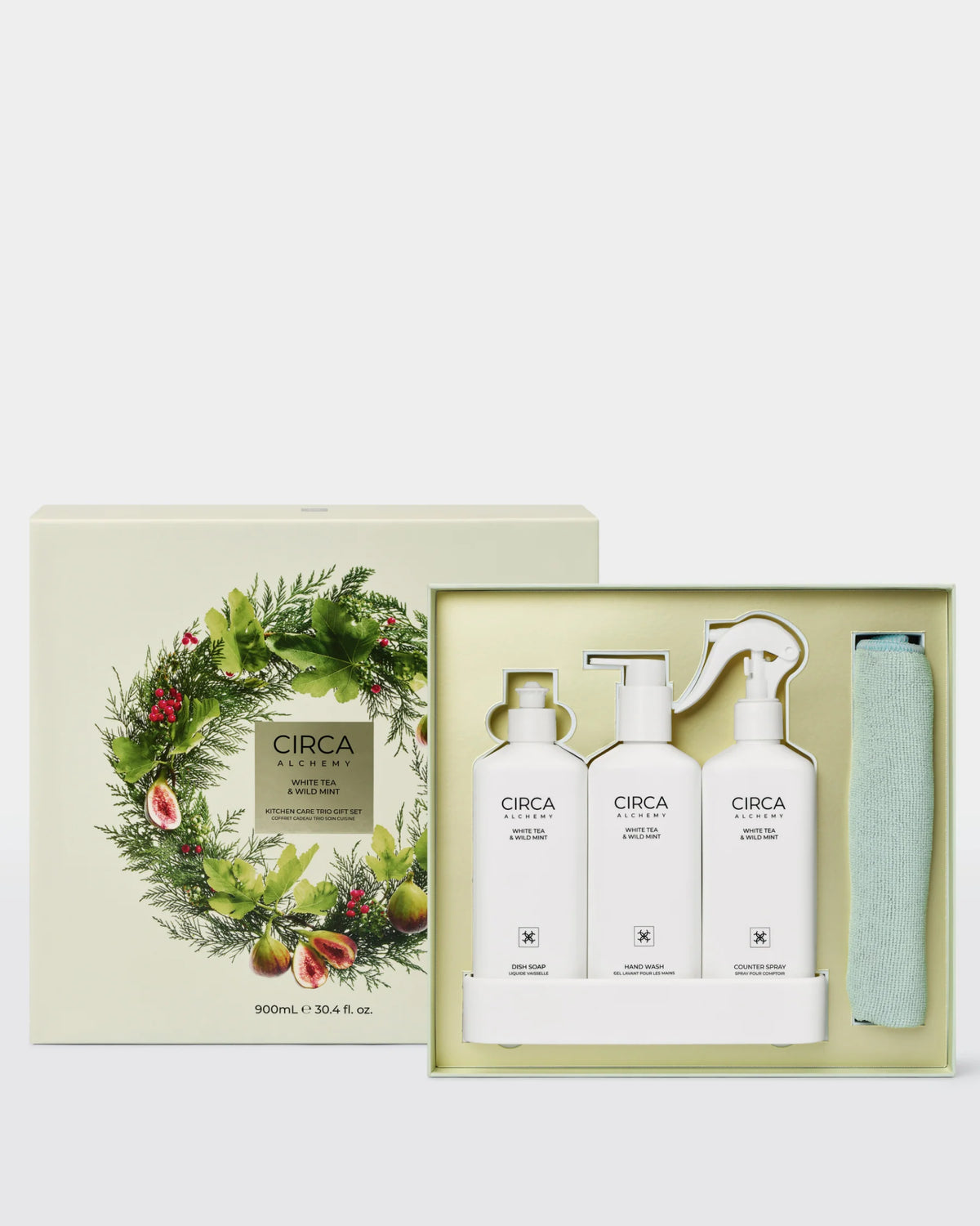 CIRCA 900ml Kitchen Trio Gift Set - Alchemy Kitchen - WHITE TEA & WILD MINT