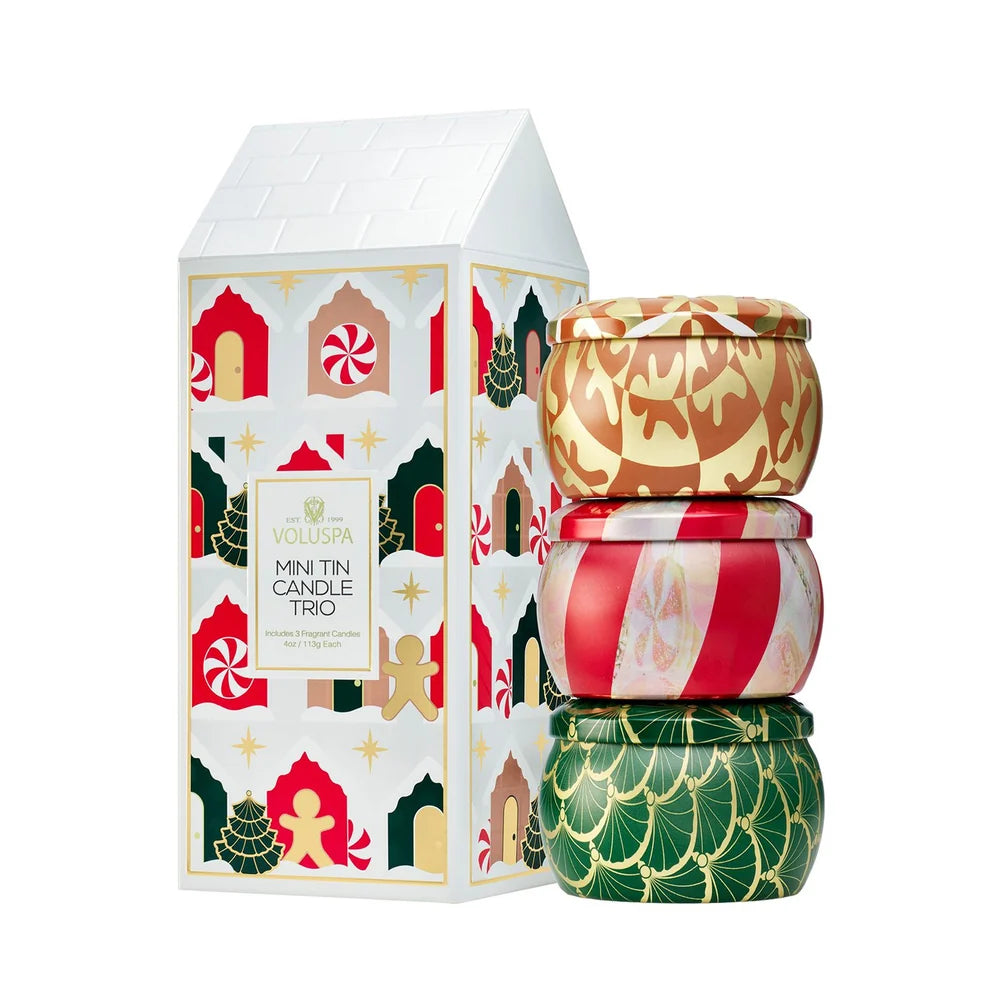 Voluspa - Festive Mini Tin Trio - 3 x Dec Tins