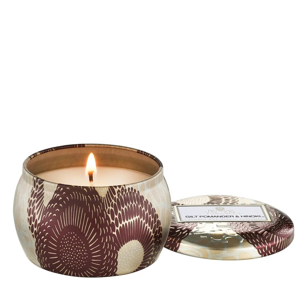 Voluspa - Gilt Pomander & Hinoki Tin Candle