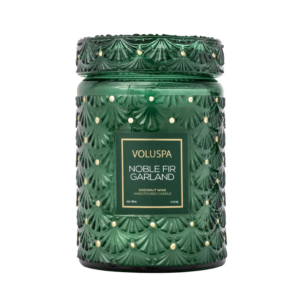 Voluspa - Noble Fir Garland 100hr Candle + Glass Lid